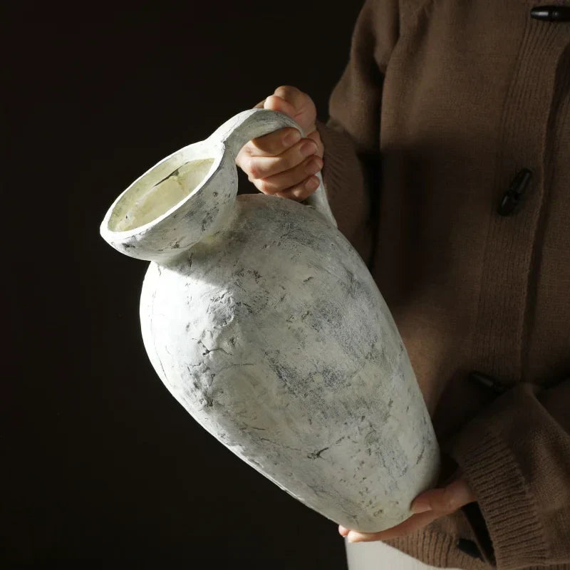 DecorBites™ Rustic Handmade Ceramic Vase for Home Decor