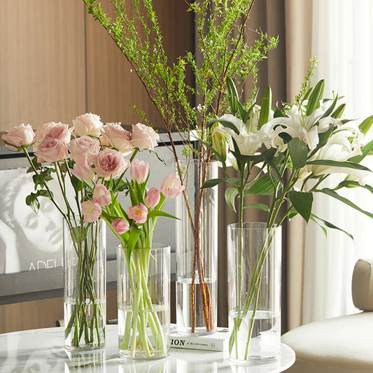 DecorBites™ Shatterproof Tall Transparent Acrylic Flower Vase