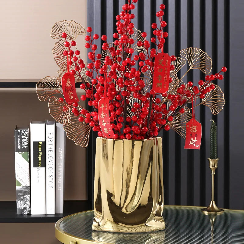 DecorBites™ Silver Ruffled Ceramic Flower Vase