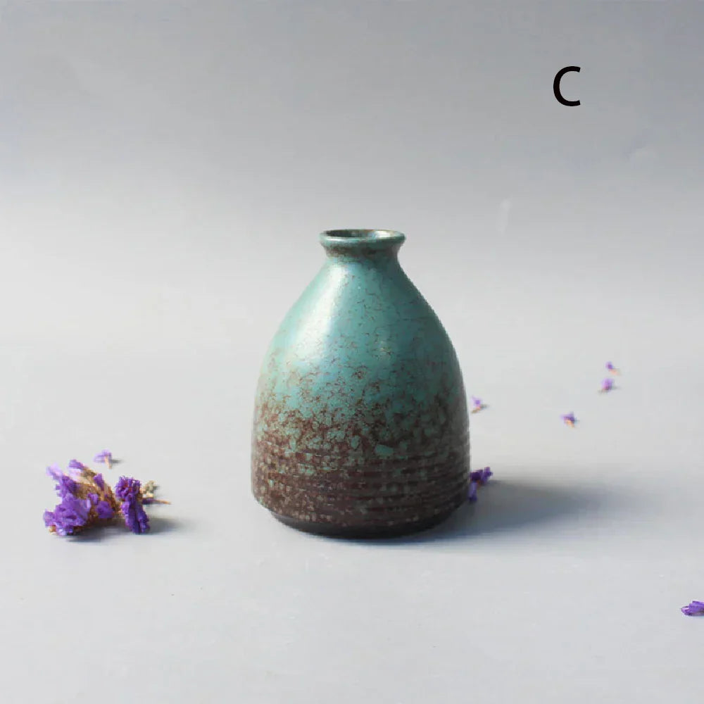 DecorBites™ Small Ceramic Vase - Elegant Japanese Home Decor