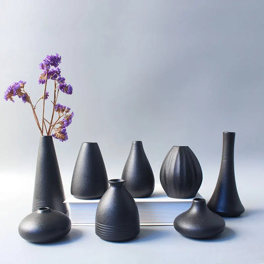 DecorBites™ Small Ceramic Vase - Elegant Japanese Home Decor