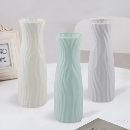 DecorBites™ Solid Color Plastic Flower Vase for Home Decor
