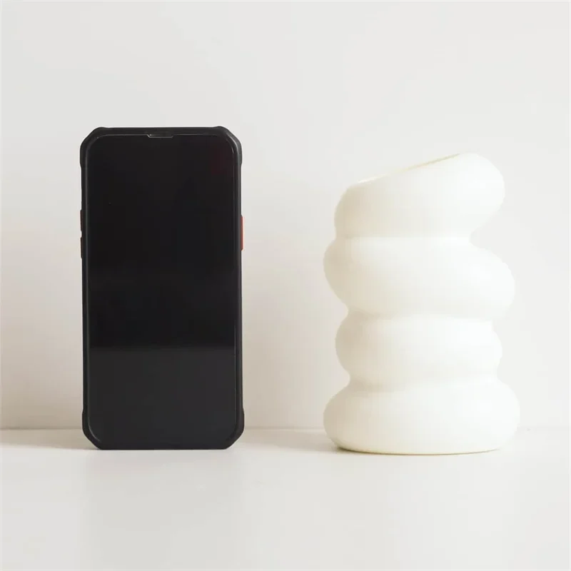 DecorBites™ Spiral White Vase for Home Decoration
