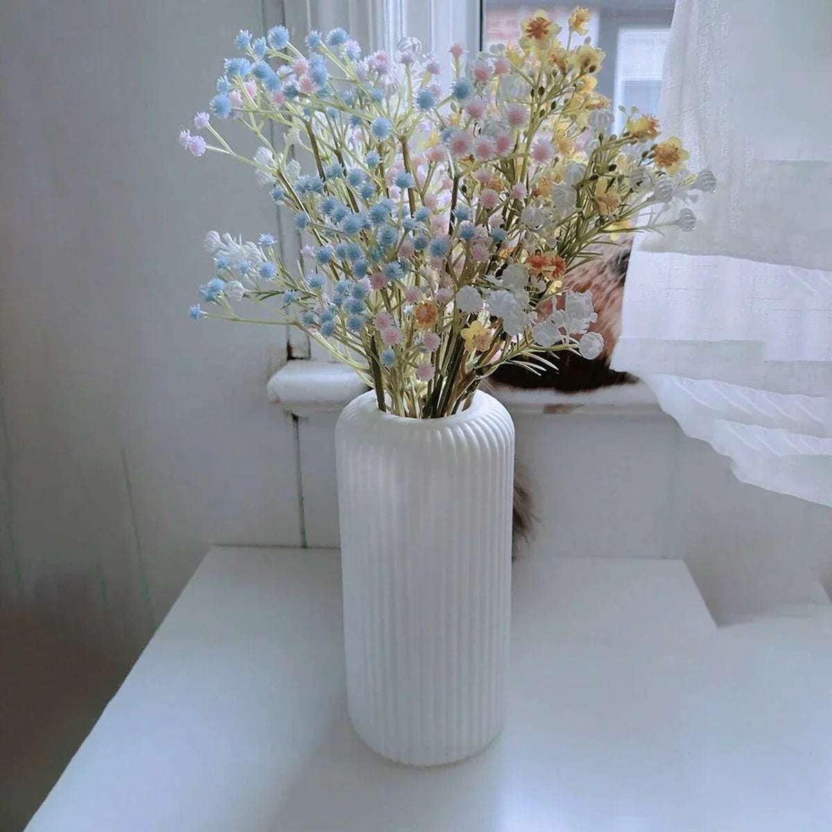DecorBites™ Striped Plastic Vase for Flowers