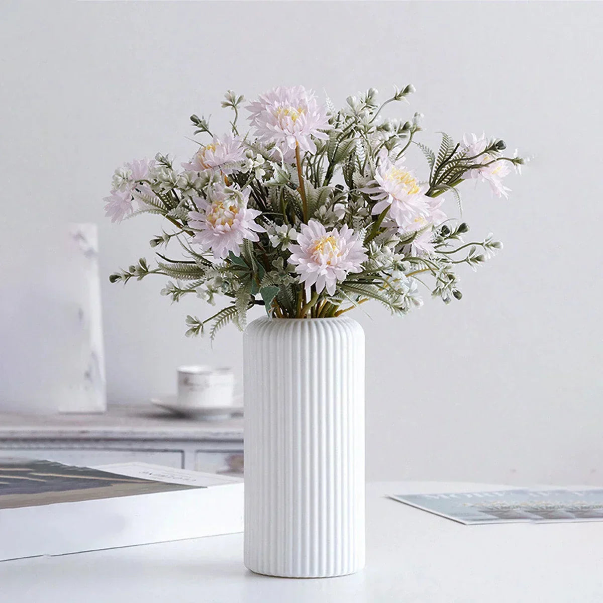 DecorBites™ Striped Plastic Vase for Flowers