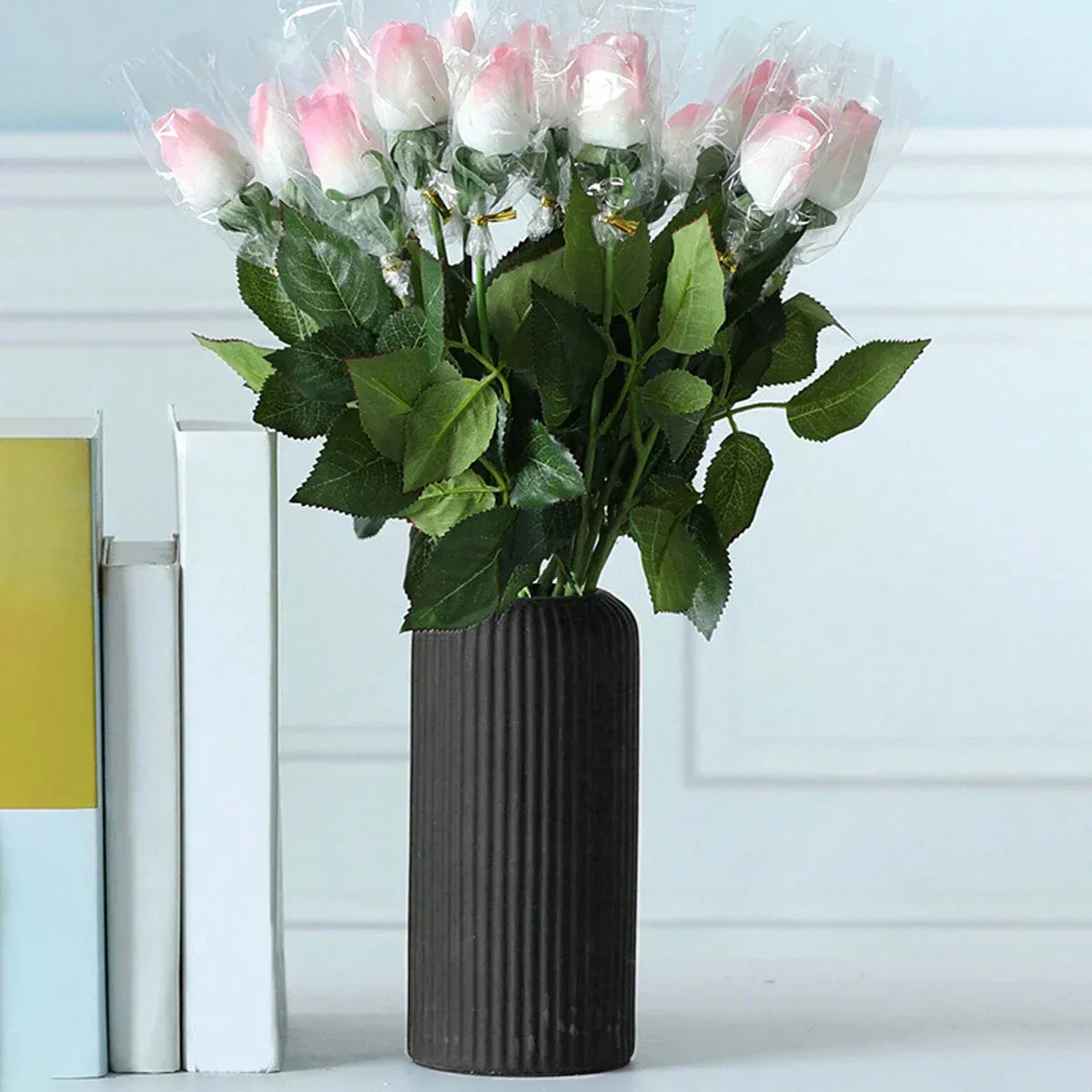 DecorBites™ Striped Plastic Vase for Flowers