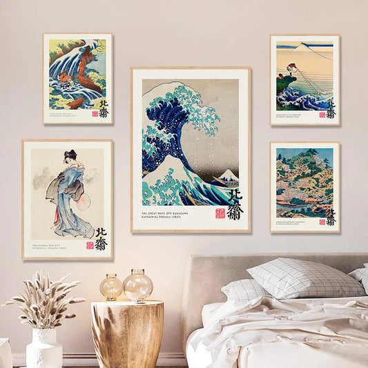DecorBites™ Vintage Canvas Print: The Great Wave by Hokusai