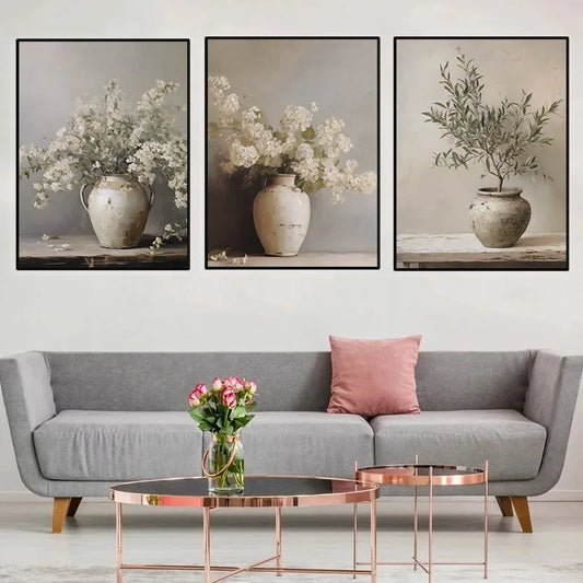 DecorBites™ Vintage Floral Vase Canvas Wall Art