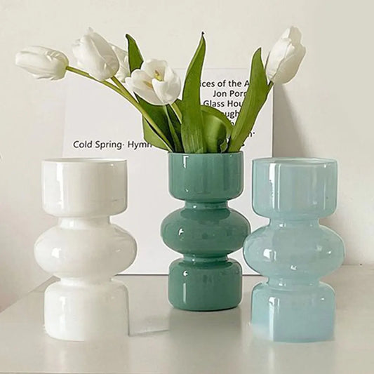 DecorBites™ Vintage Glass Flower Vase: Nordic Style Decor