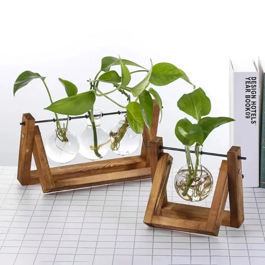 DecorBites™ Vintage Glass Hydroponic Plant Vase Tabletop Decor