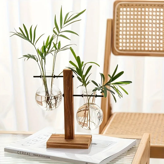 DecorBites™ Vintage hydroponic glass vase for desktop plant propagation