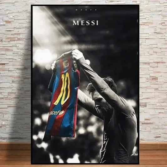 DecorBites™ Vintage Lionel Messi Canvas Print Football Star Wall Art
