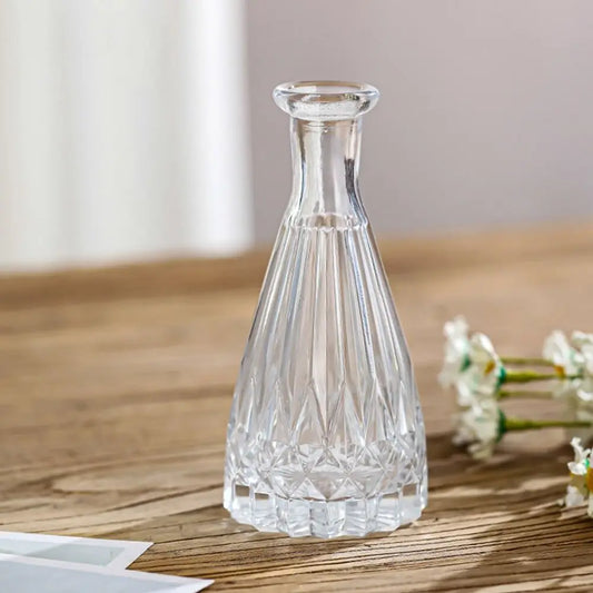 DecorBites™ Vintage Relief Glass Vase for Hydroponic Plants