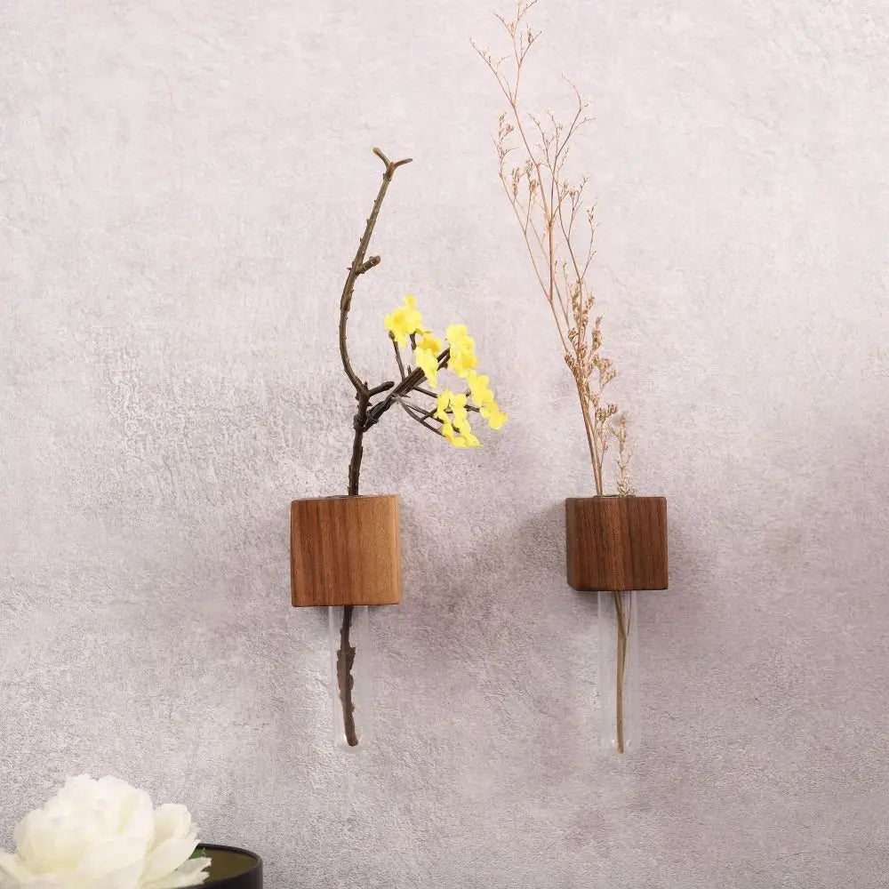 DecorBites™ Wooden Magnetic Test Tube Vase for DIY Flower Arrangement