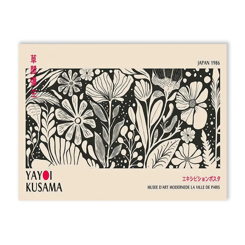 DecorBites™ Yayoi Kusama Flower Art Poster - Large Canvas Print