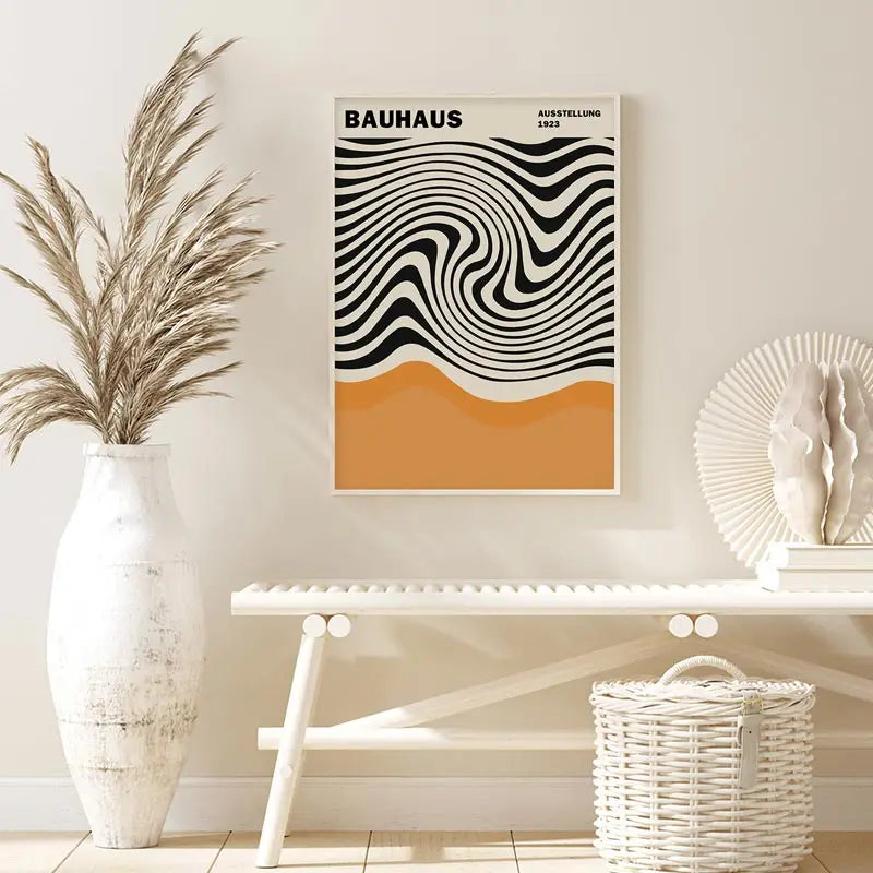 DecorBites™ Yayoi Kusama Inspired Orange Floral Canvas Art