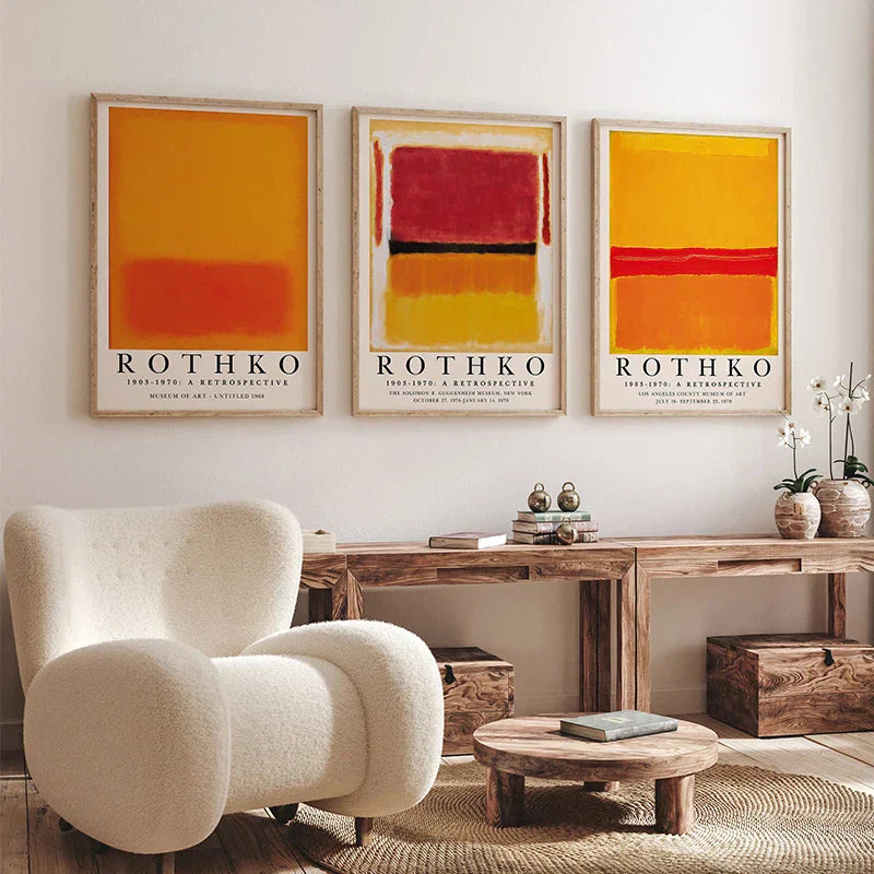 DecorBites™ Yayoi Kusama Inspired Orange Floral Canvas Art
