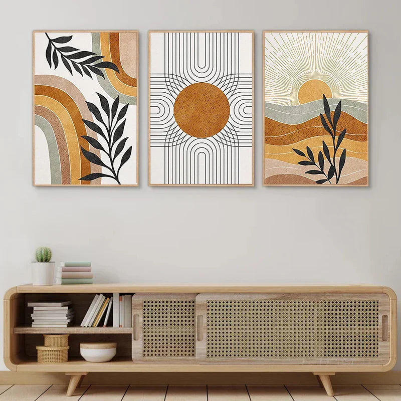 DecorBites™ Desert Plants Geometric Sun Poster Set