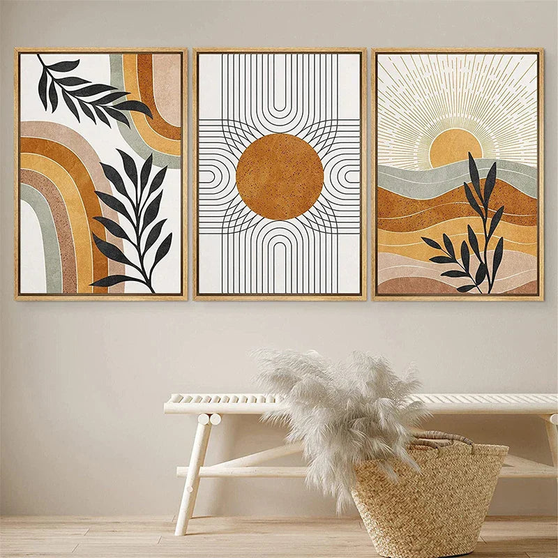 DecorBites™ Desert Plants Geometric Sun Poster Set