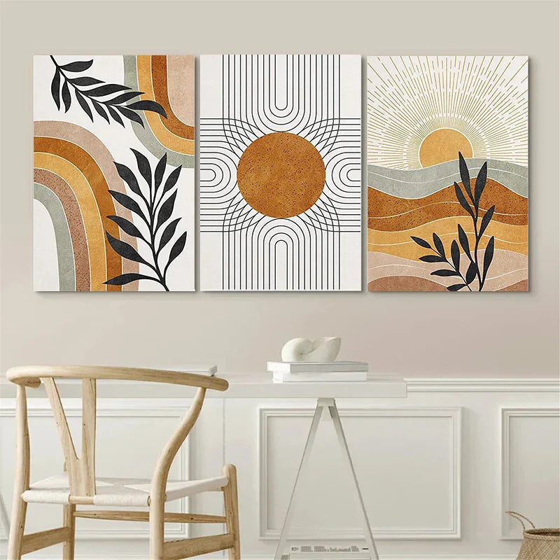 DecorBites™ Desert Plants Geometric Sun Poster Set