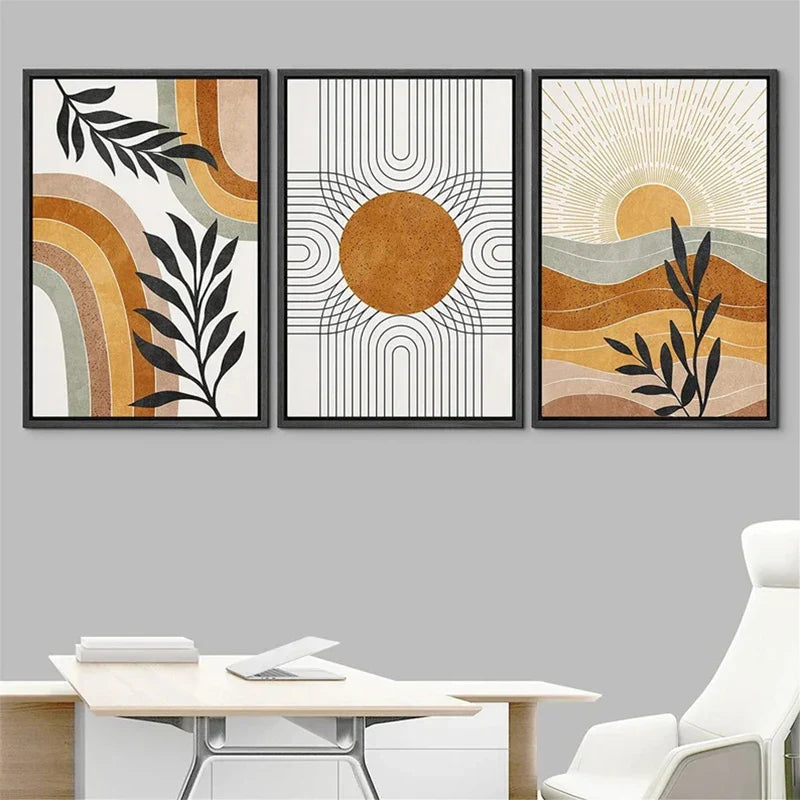 DecorBites™ Desert Plants Geometric Sun Poster Set