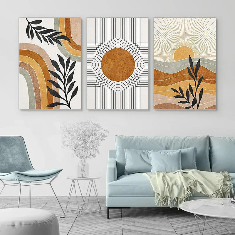 DecorBites™ Desert Plants Geometric Sun Poster Set
