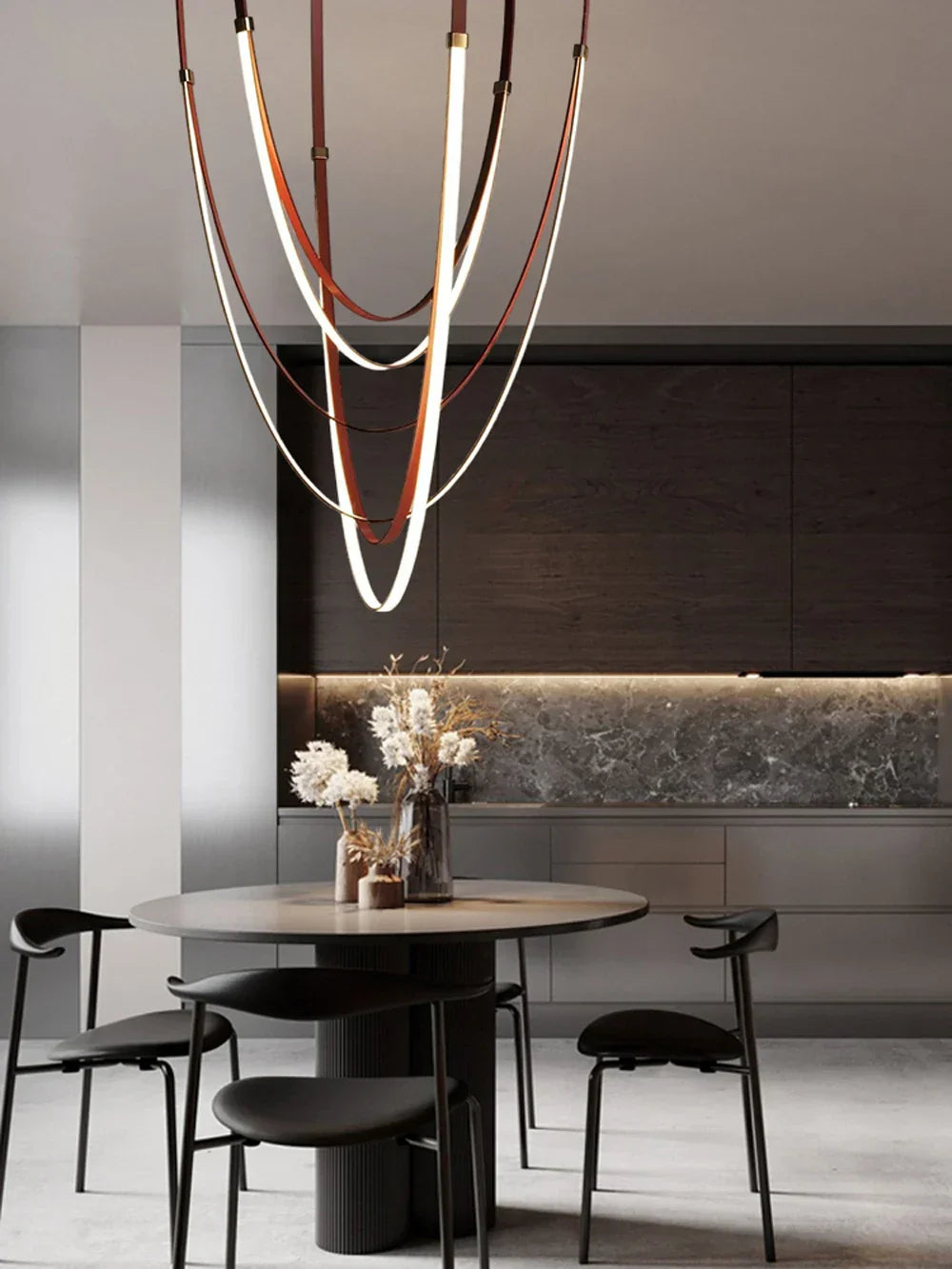 DecorBites™ DIY Flexible Leather Belt LED Chandelier