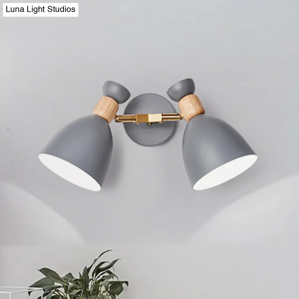 DecorBites™ Double Shade Gray/Green Nordic Wall Sconce with Metallic Finish - Perfect Living Room Lighting