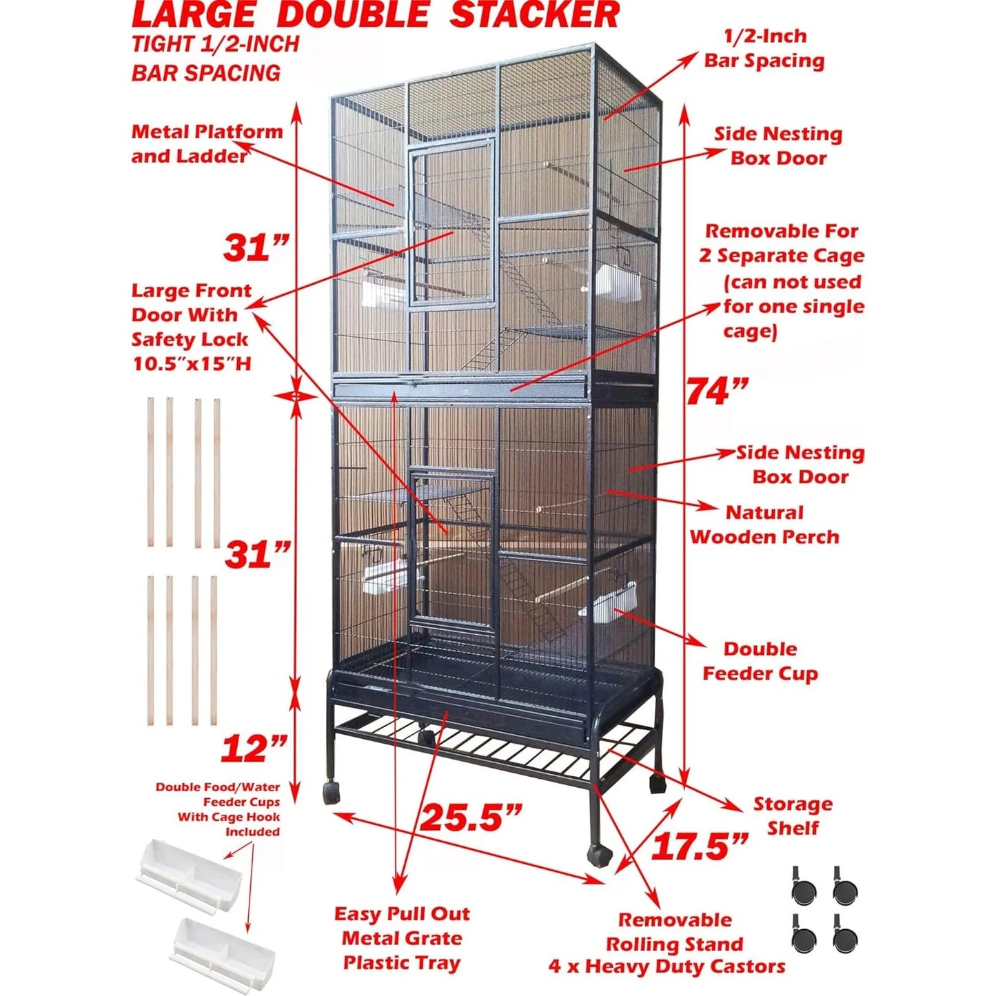 DecorBites™ Dual Breeding Flight Cage for Parrots