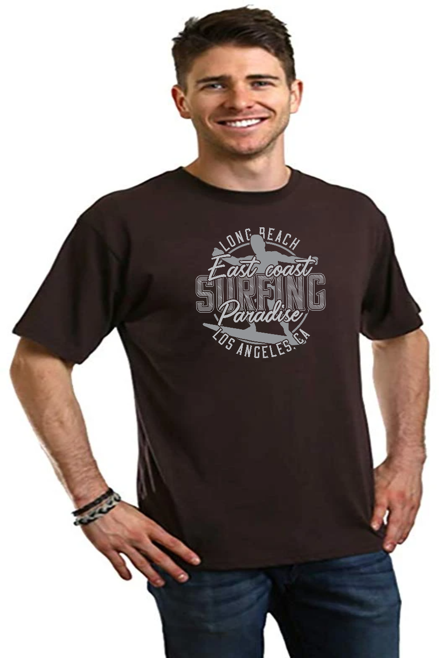 East Coast Paradise Men's Bamboo Viscose/Organic Cotton Short Sleeve Graphic T-Shirt