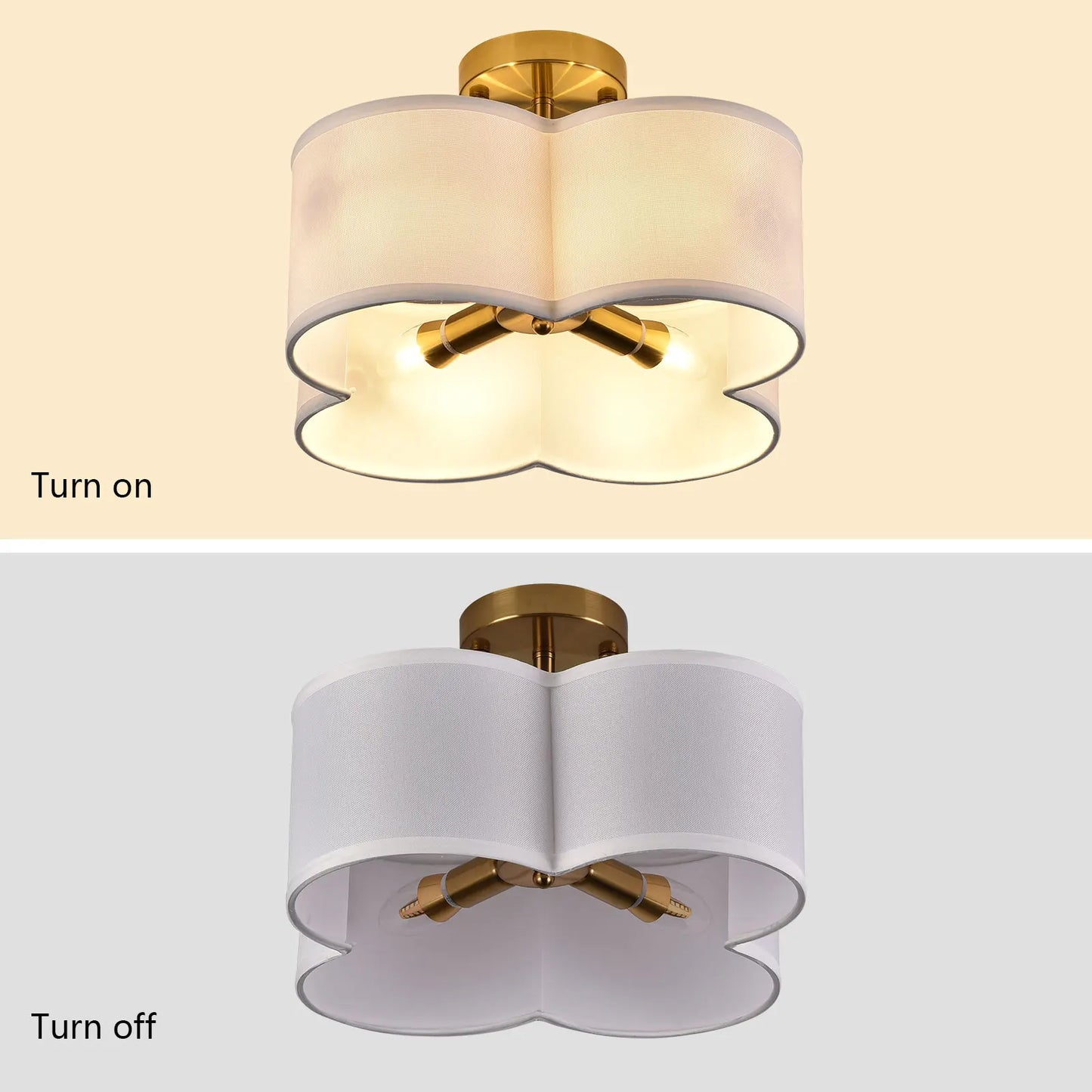 DecorBites™ Elegant 4-Light Gold Ceiling Fixture