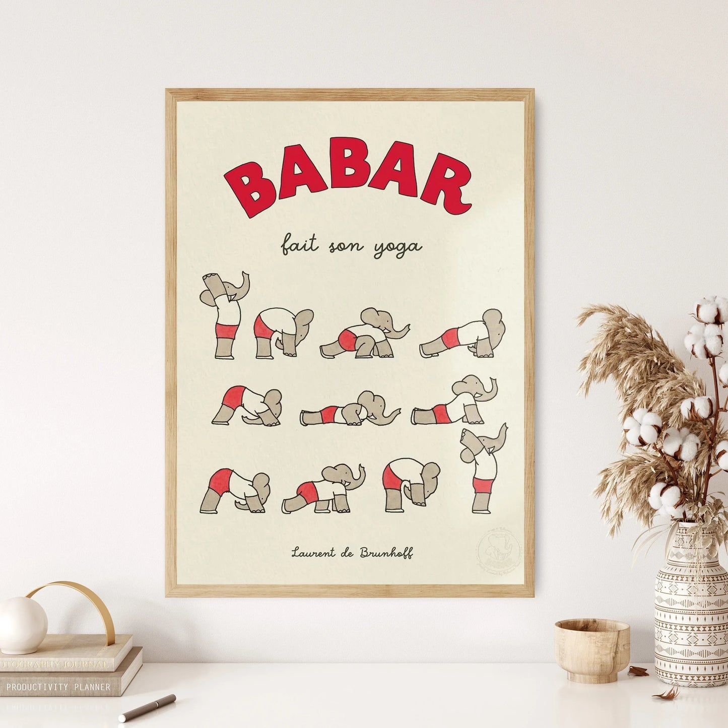 DecorBites™ Elephant Babar Family Cartoon Print for Kids Room