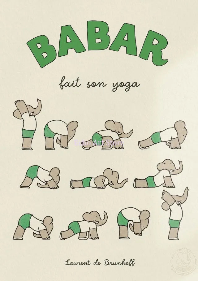 DecorBites™ Elephant Babar Family Cartoon Print for Kids Room