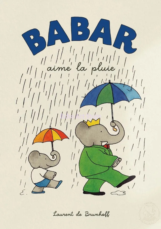 DecorBites™ Elephant Babar Family Cartoon Print for Kids Room
