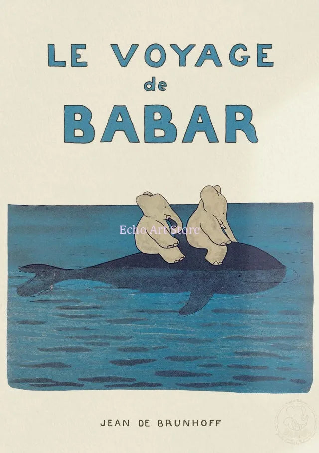DecorBites™ Elephant Babar Family Cartoon Print for Kids Room