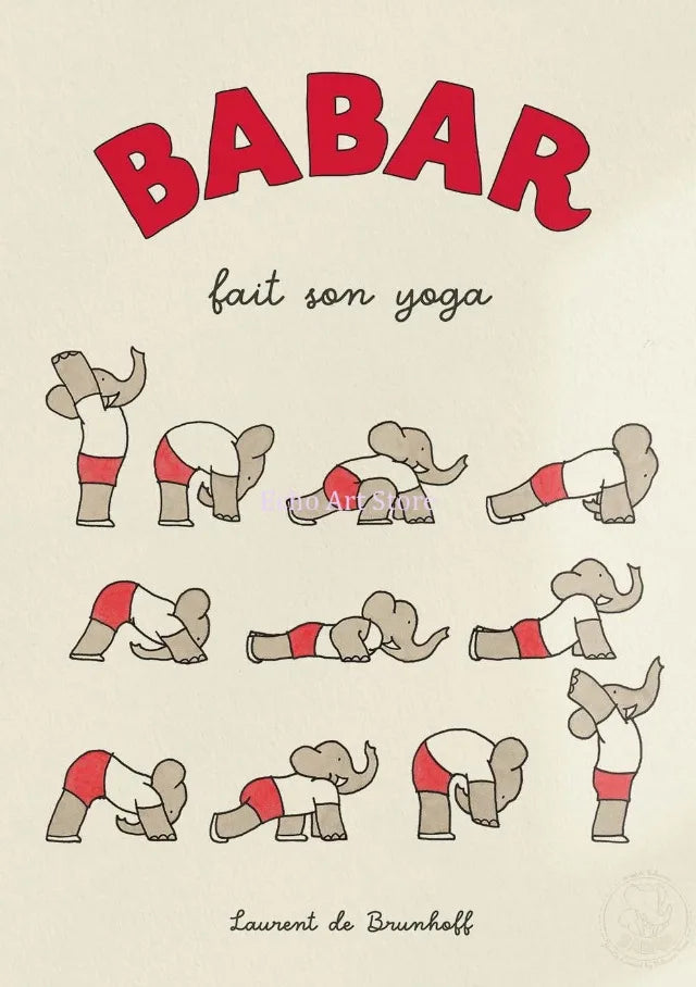 DecorBites™ Elephant Babar Family Cartoon Print for Kids Room