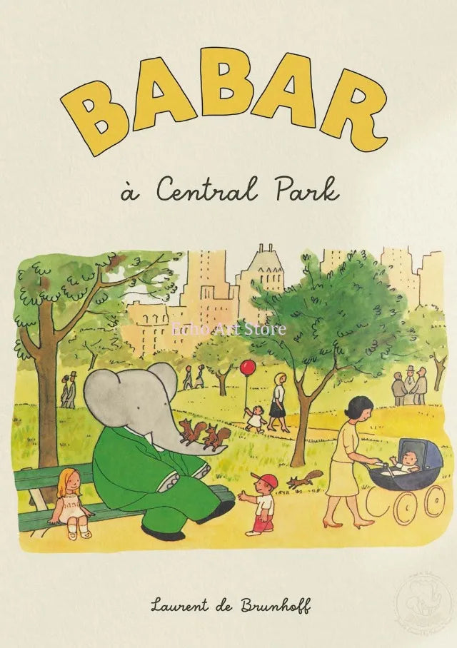 DecorBites™ Elephant Family Cartoon Canvas Wall Art