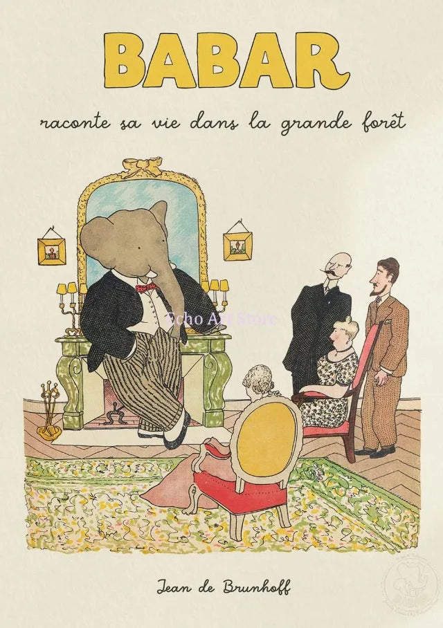 DecorBites™ Elephant Family Cartoon Canvas Wall Art