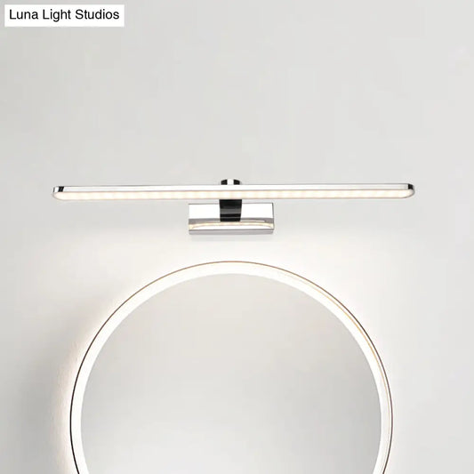 DecorBites™ Elongated Acrylic Vanity Lighting 16"/17"/23" LED Wall Light Sconce for Bathroom – White Finish, Warm/White Light