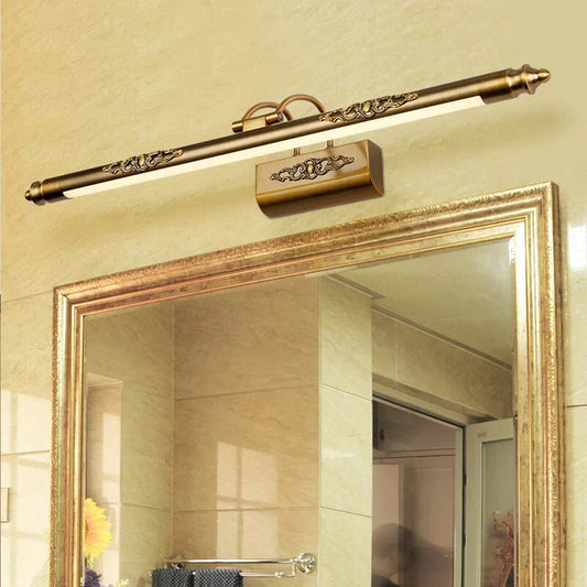 DecorBites™ Esma - European Style Bronze Carved Led Mirror Lamp