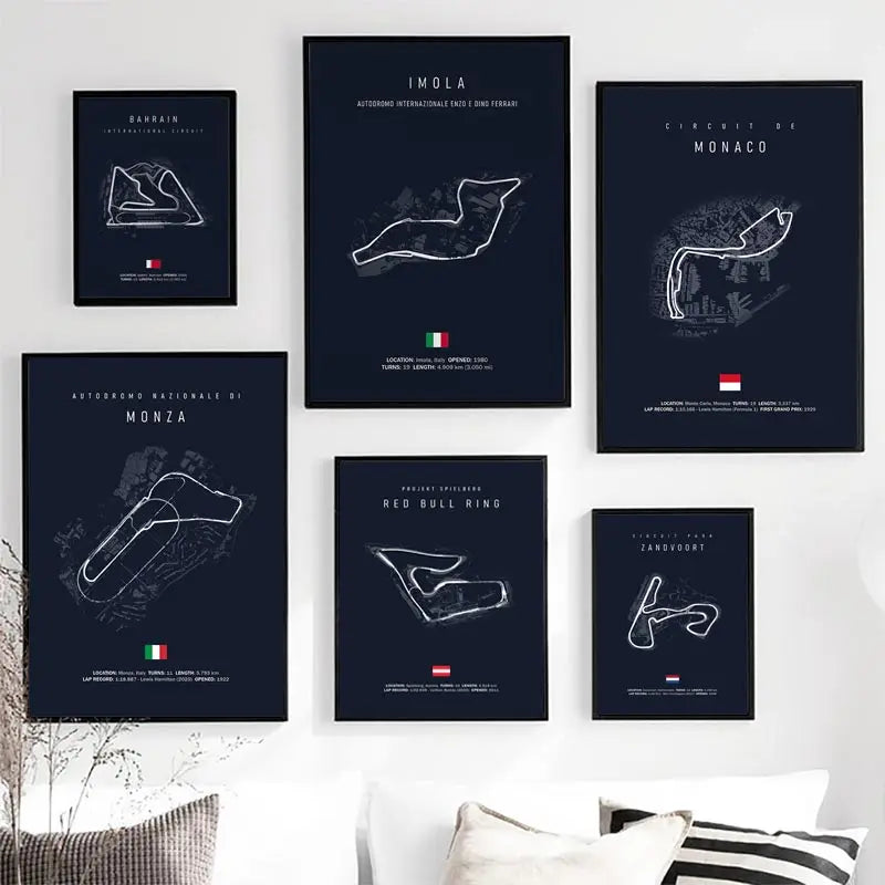 DecorBites™ F1 Circuit Canvas Painting for Living Room