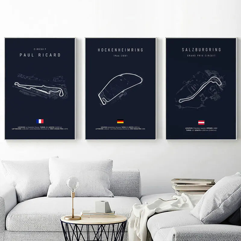 DecorBites™ F1 Circuit Canvas Painting for Living Room