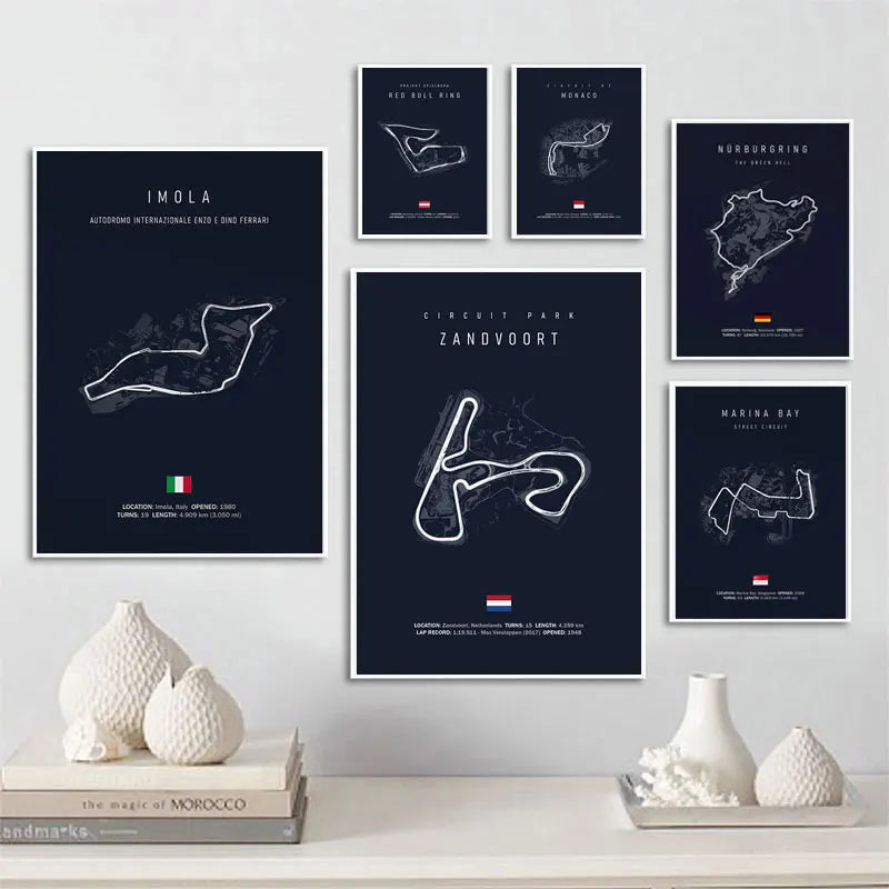 DecorBites™ F1 Racing Track Canvas Art for Living Room