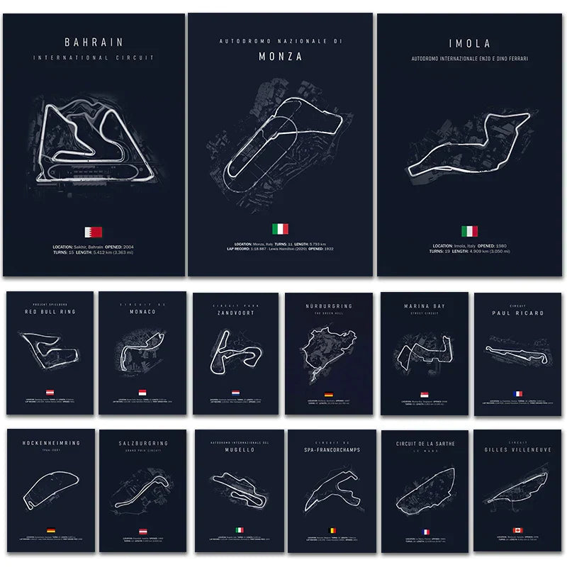 DecorBites™ F1 Racing Track Canvas Art for Living Room
