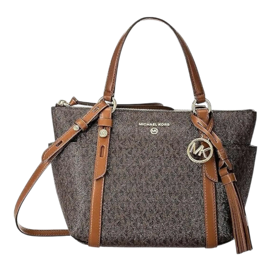 Michael Kors Sullivan Women Small Tote Bag Brown Logo Print