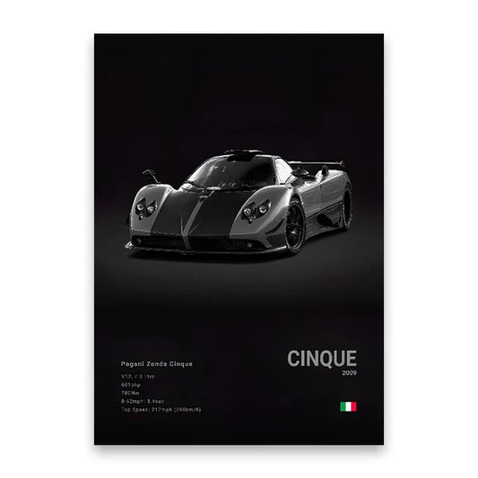 DecorBites™ Famous Cars Canvas Wall Art Print - Modern Home Decor
