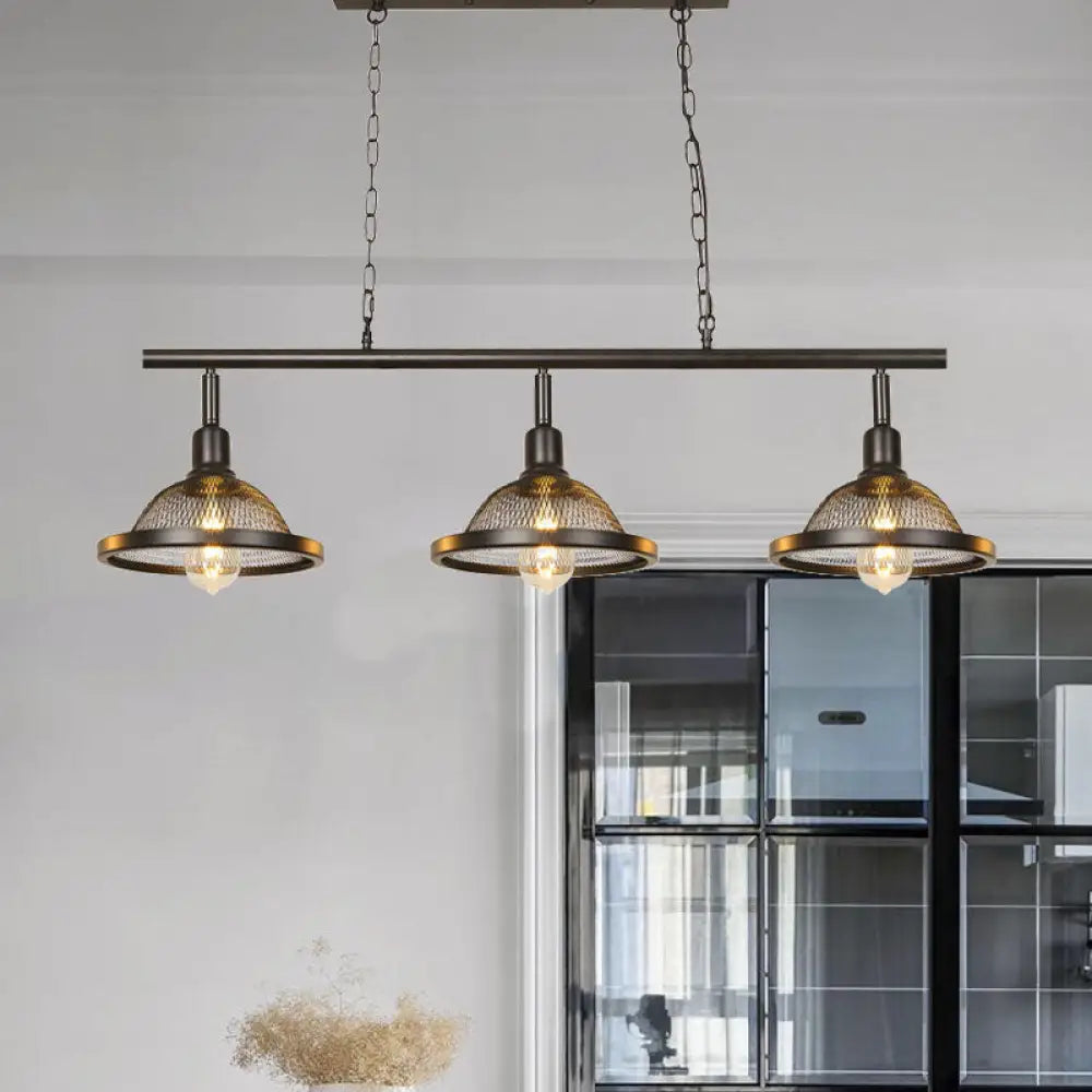 DecorBites™ Farmhouse Metal Pendant Island Chandelier in Black for Dining Room with 3/4 Lights