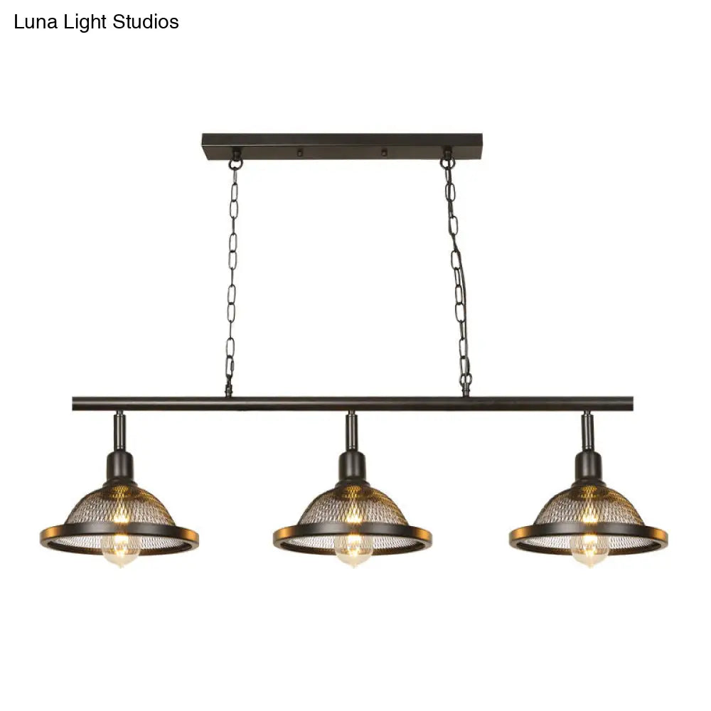 DecorBites™ Farmhouse Metal Pendant Island Chandelier in Black for Dining Room with 3/4 Lights
