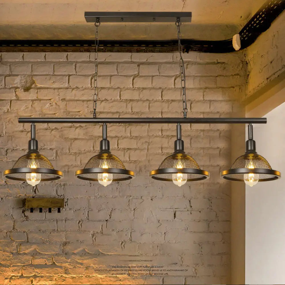 DecorBites™ Farmhouse Metal Pendant Island Chandelier in Black for Dining Room with 3/4 Lights