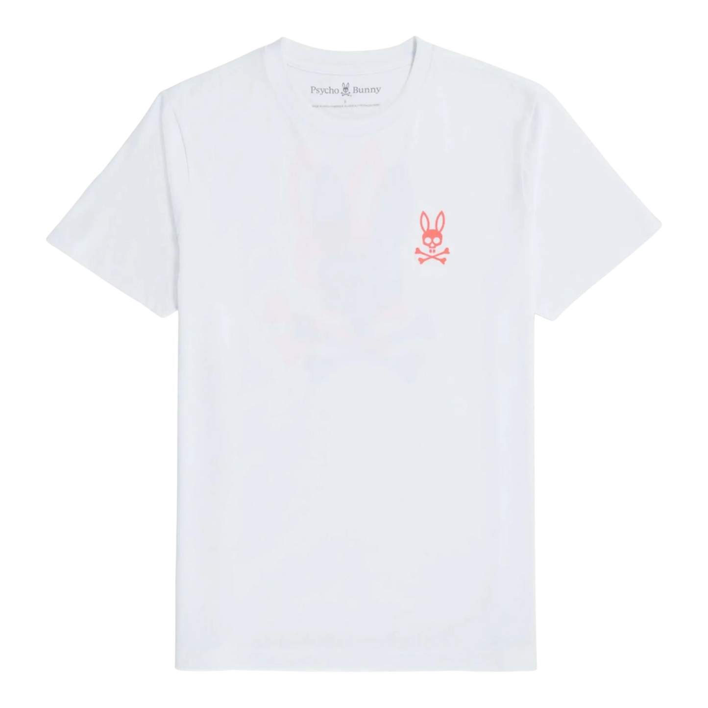 Psycho Bunny Chicago Back Graphic Men Tee Shirt White/Pink